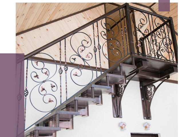 Кованые лестницы в Каспийске от 79412 руб. под ключ