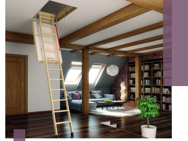 Чердачные лестницы под ключ в Каспийске: изготовление и монтаж