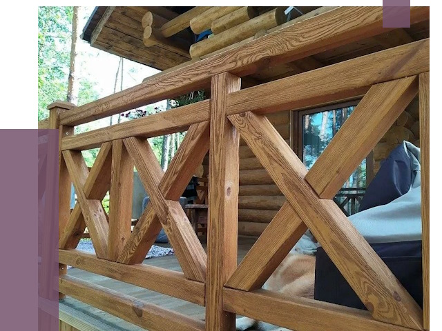 Деревянные перила под ключ в Каспийске от 7636 руб. 