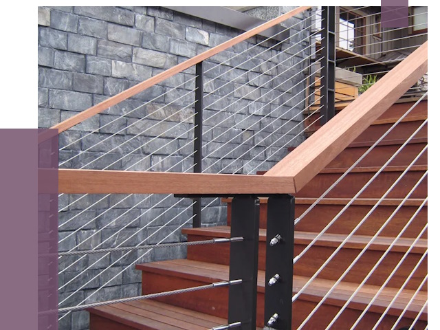 Тросовые перила под ключ в Каспийске от 7738 руб. 