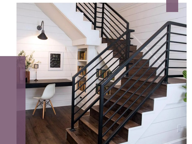 Перила для лестницы в доме в Каспийске от 7381 руб. — ПРОЛЁТ-Ксп