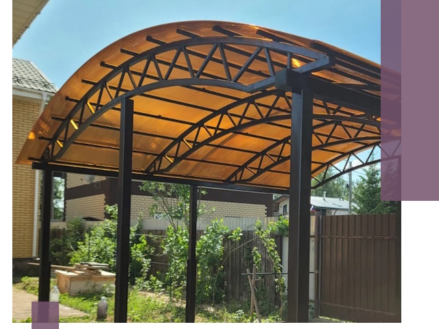 Изготовление навесов под ключ в Каспийске из качественных материалов