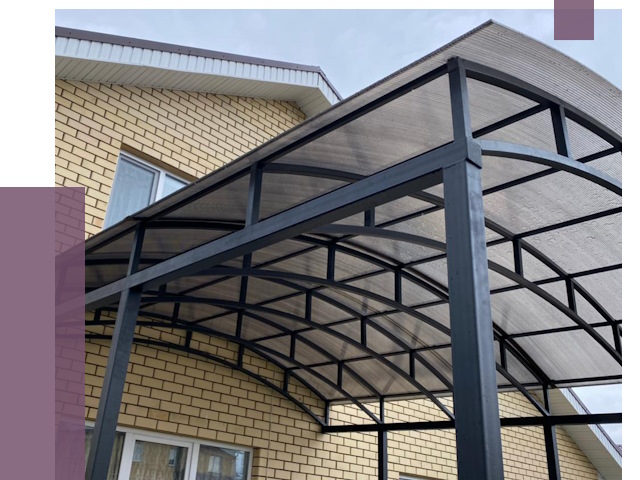 Монтаж козырьков в Каспийске от 11454 руб. | ПРОЛЁТ-Ксп