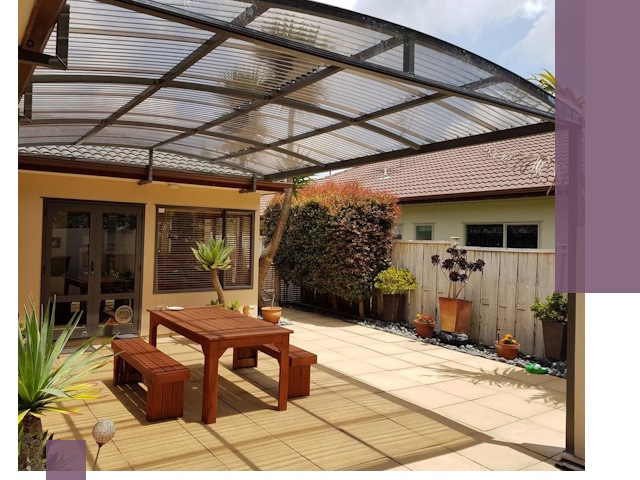 Навесы во двор под ключ в Каспийске — изготовление и монтаж