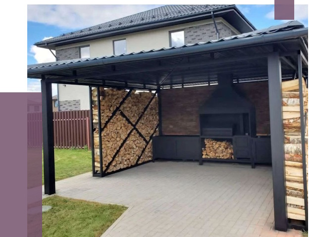 Навесы для барбекю в Каспийске от 12675 руб. под ключ | ПРОЛЁТ-Ксп