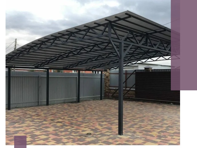 Металлические навесы под ключ в Каспийске — изготовление и монтаж