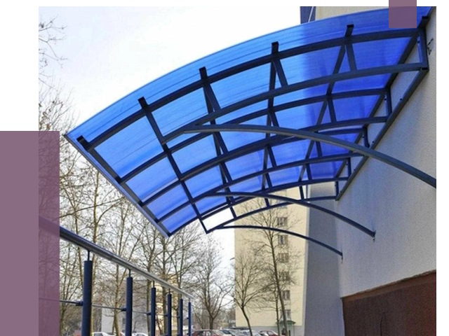 Козырьки из поликарбоната в Каспийске от 4276 руб. под ключ | ПРОЛЁТ-Ксп