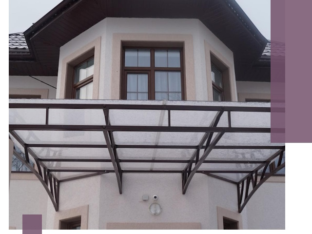 Козырьки из поликарбоната под ключ в Каспийске