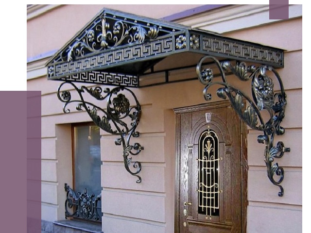 Кованые козырьки в Каспийске под ключ от 12675 руб. — ПРОЛЁТ
