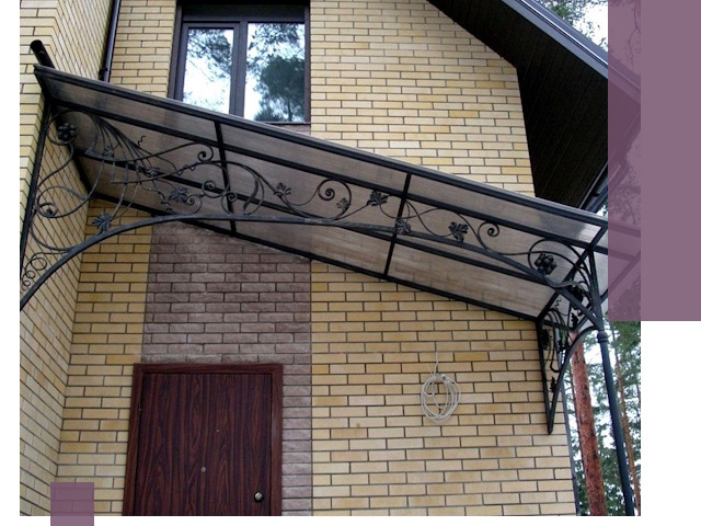 Односкатные козырьки из металла под ключ в Каспийске