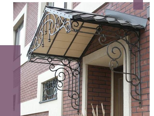 Двускатные козырьки в Каспийске под ключ от 12726 руб.