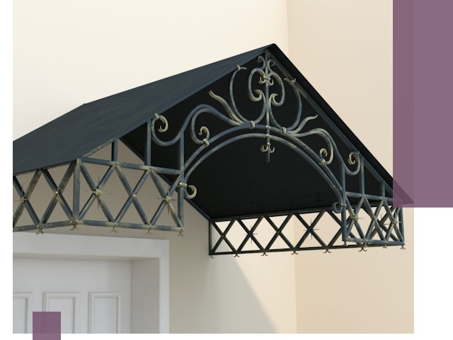 Двускатные металлические козырьки под ключ в Каспийске