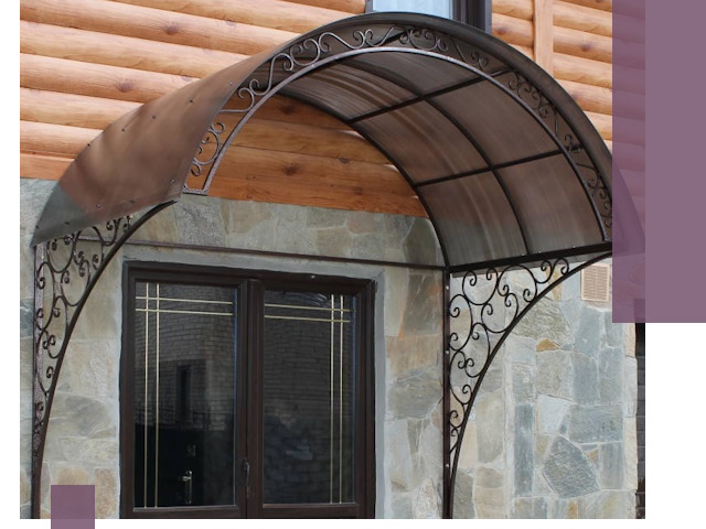Арочные козырьки под ключ в Каспийске: изготовление и монтаж